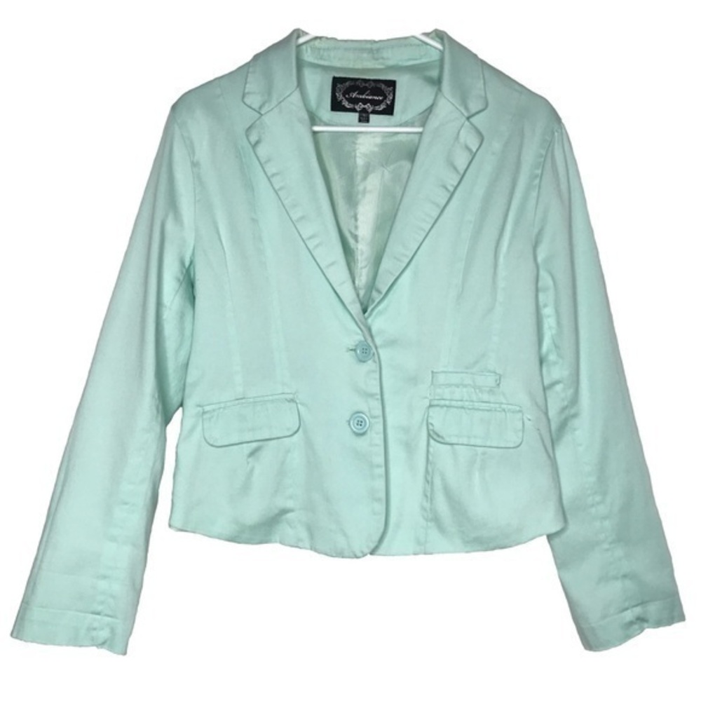 Ambiance Mint Cotton Blazer Large
